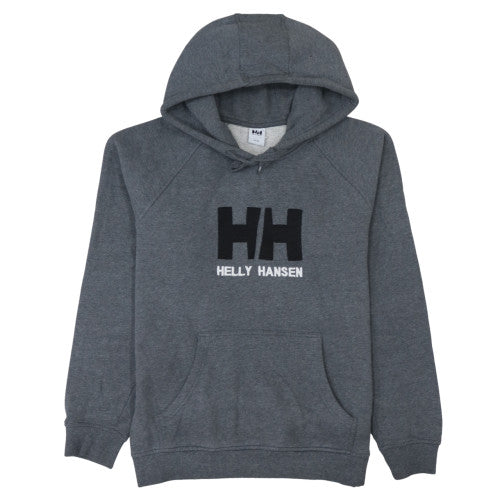 Helly Hansen Men's Grey Pullover Hoodie M Fleece Logo Outdoor