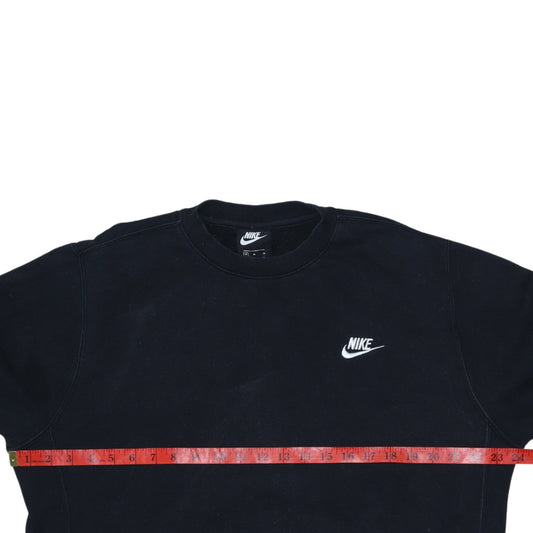 Nike Men Black Crew Neck Pullover Sweatshirt M Regular Fit