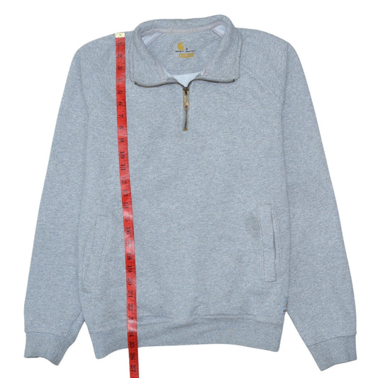 Carhartt Men's Grey 1/4 Zip Fleece Sweatshirt Size S Relaxed Fit