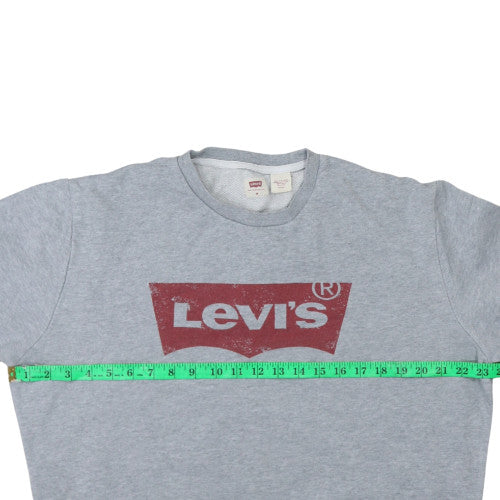 Levi's Men's Grey Logo Sweatshirt Medium Crew Neck Pullover