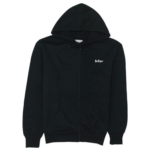 Additional front view of Lee Cooper Men's Black Small Full Zip Hoodie with Logo