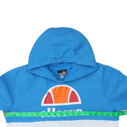 Ellesse Boys Blue & White Pullover Hoodie 13-14 Years Cotton Blend