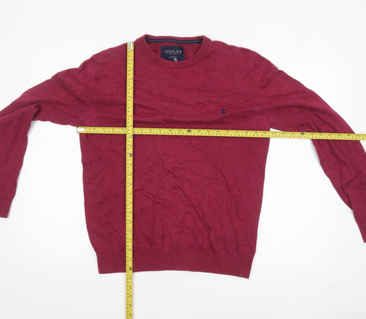 Joules Men's Red Cotton Crew Neck Pullover Jumper Size S