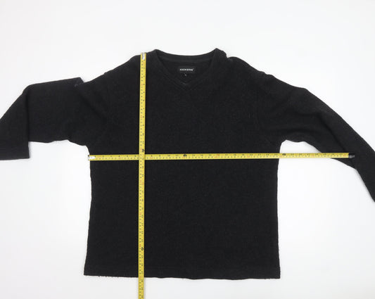 Kickers Men’s Black Wool Blend V-Neck Pullover Jumper Size L