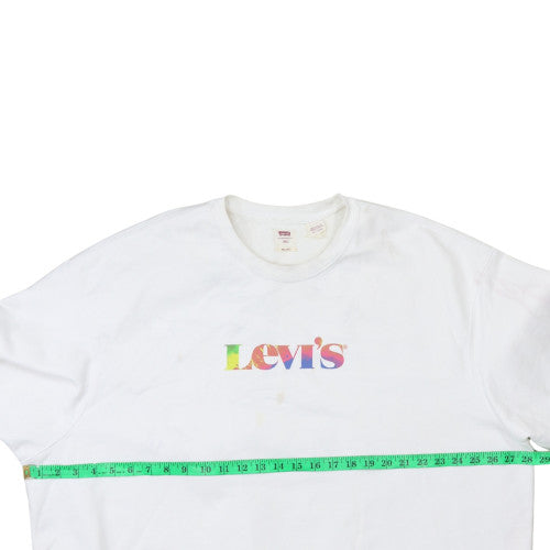 Levi's Men's White 2XL Relaxed Fit Crew Neck Graphic Sweatshirt