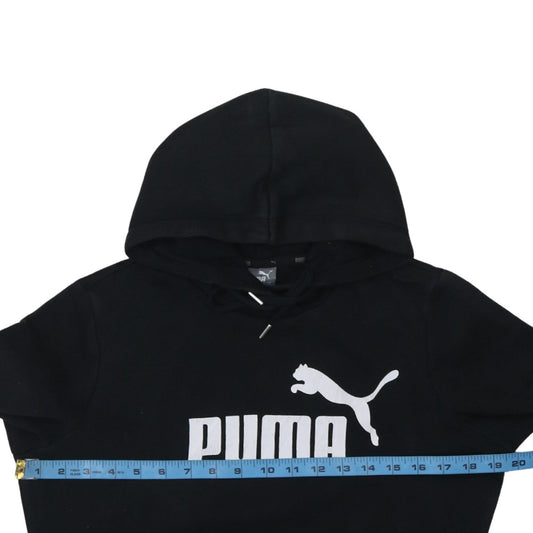 Puma Womens Black Size 10 Pullover Hoodie Sweatshirt with Logo