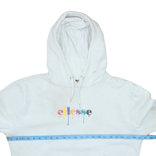 Ellesse Men's White Pullover Hoodie M Fleece Logo Sweatshirt