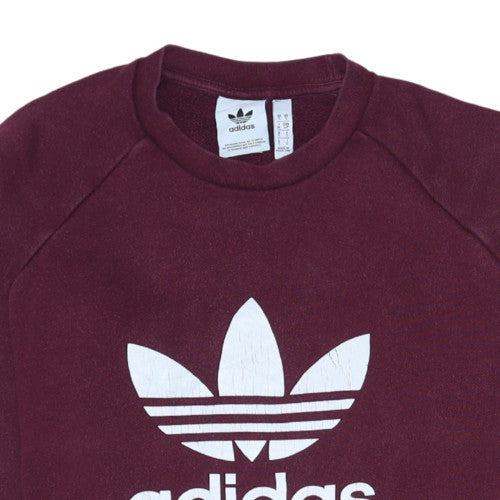Additional view of Adidas Men's Red Crew Neck Logo Sweatshirt, size S