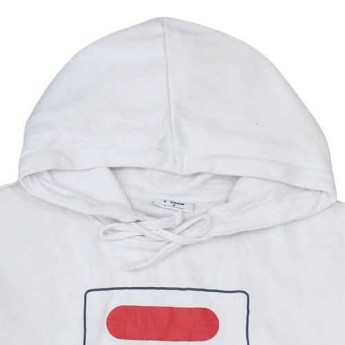 Additional view of Fila Men's White Pullover Hoodie Medium Logo Graphic Cotton Blend