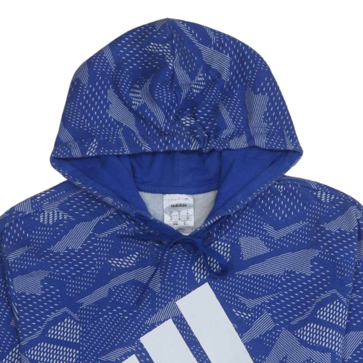Additional view of Adidas Men's Blue Pullover Hoodie, size M, Sports Fleece Logo