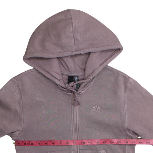 Adidas Women's Purple Full Zip Hoodie Size 12 Fleece Lined Casual