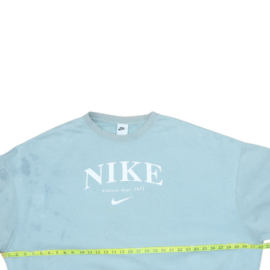 Nike Women’s Blue Pullover Sweatshirt M Logo Crew Neck Casual