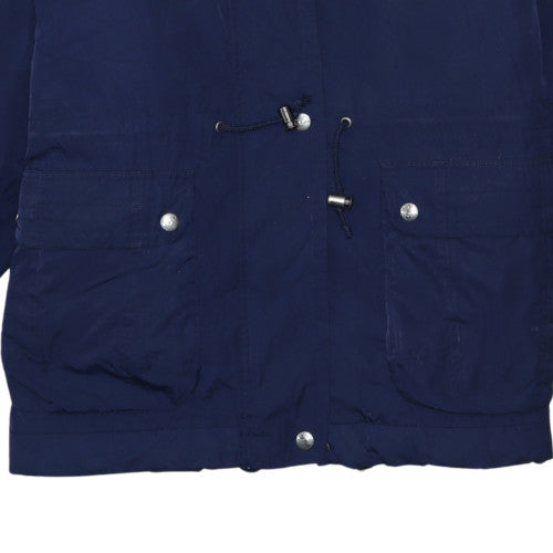 Additional view of Fila women’s navy blue mid-length hooded parka jacket, size UK 12