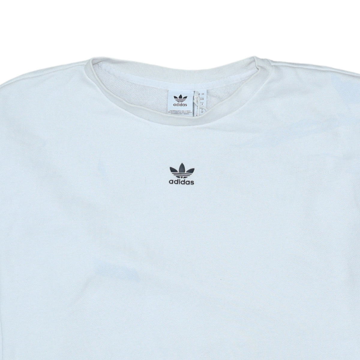 Additional view of Adidas Women White Crew Neck Long Sleeve Sweatshirt UK 14 Relaxed Fit