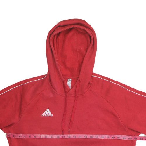 Adidas Men's Red XL Pullover Hoodie with Logo Fleece Sportswear