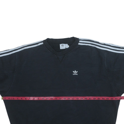 Adidas Womens Black Crew Neck Sweatshirt Size 10 Regular Fit