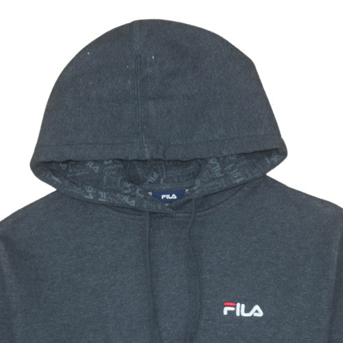 Additional view of Fila Men's Black Pullover Hoodie, size S, Logo Fleece Sweatshirt