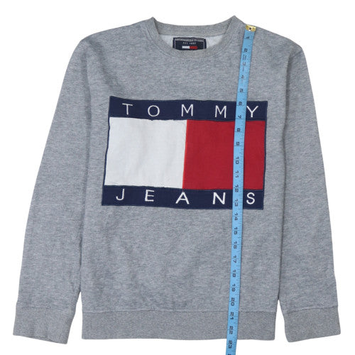 Tommy Hilfiger Womens Grey Crew Neck Pullover Sweatshirt Size S