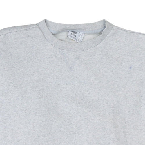 Additional view of Adidas Women Grey Small Crew Neck Pullover Sweatshirt Classic Fit