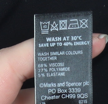 Marks and Spencer Women Black Size 12 Slim Stretch Trousers