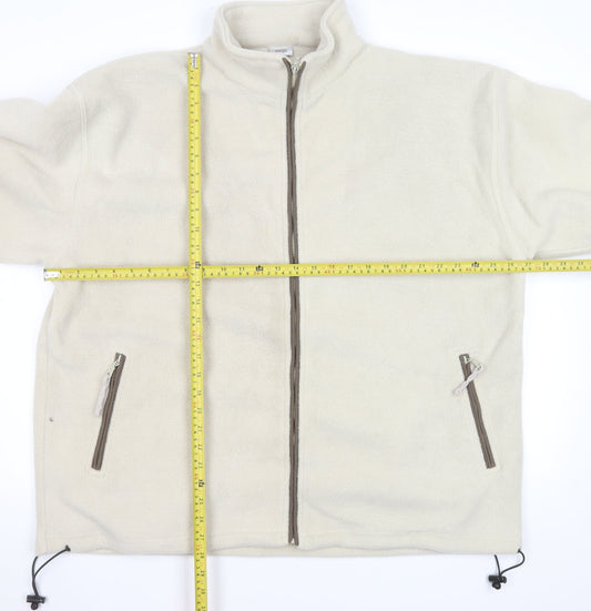 Changes Men's Beige Fleece Full Zip Jacket XL Warm Casual Outerwear