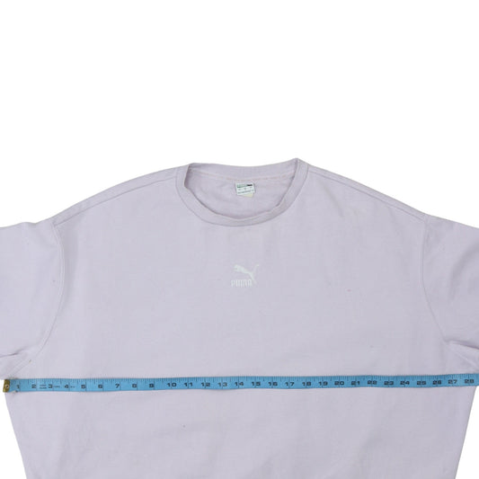 Puma Womens Lilac Crew Neck Pullover Sweatshirt Size L Relaxed Fit