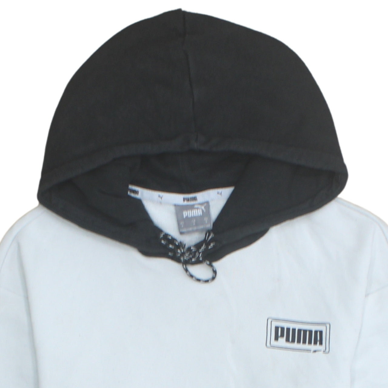 Puma Men's White & Black Pullover Hoodie Size S Sportswear