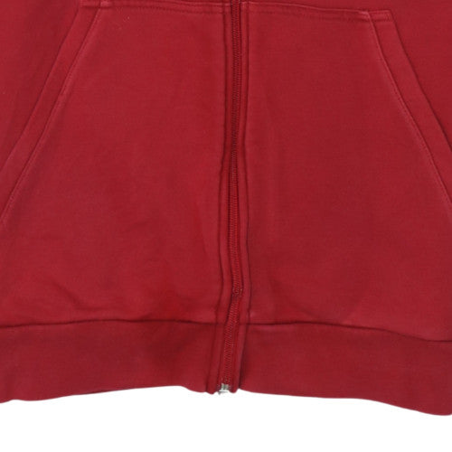Additional view of Adidas boys’ red full zip hoodie 15-16 years manchester united design