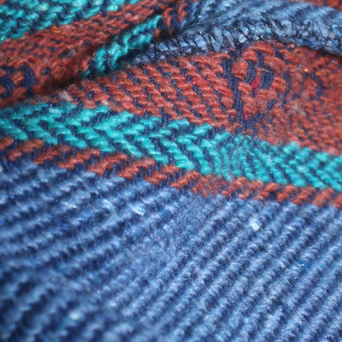Peyote Men's Blue Bohemian Striped Pullover Hoodie XL