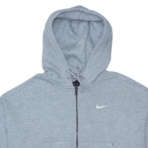 Nike Women Grey Full Zip Hoodie Size L Cotton Blend Sportswear