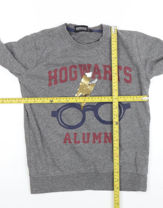 Harry Potter Boys Grey Hogwarts Alumni Sequin Sweatshirt 9-10 Years