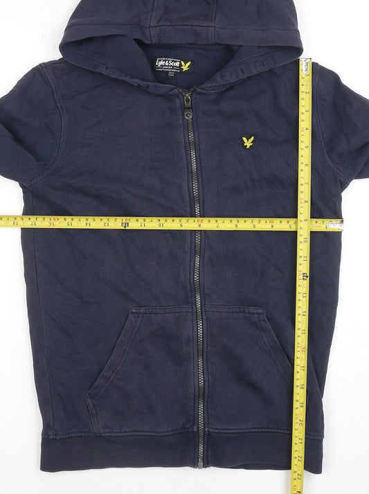 Lyle & Scott Junior Boys Navy Full Zip Hoodie Size 12-13 Years Cotton Blend