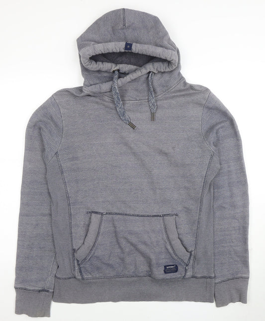 Superdry Men's Blue Pullover Hoodie Size M Knit Cotton Jumper