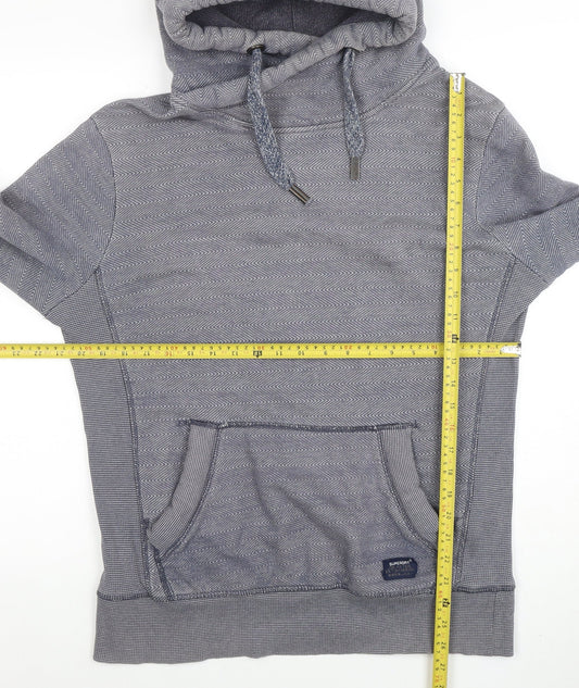 Superdry Men's Blue Pullover Hoodie Size M Knit Cotton Jumper