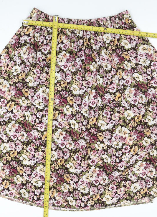 Honor Millburn Women’s Multicoloured Floral Midi A-Line Skirt Size 14