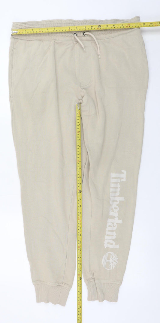 Timberland Men Beige Jogger Trousers L Regular Fit