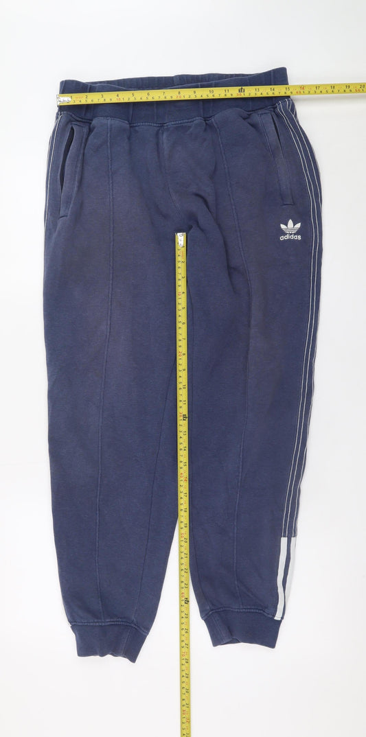 Adidas Mens Blue Jogger Sweatpants L Regular Fit Sportswear