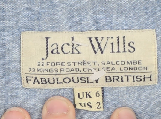 Jack Wills Women's Blue Chambray Cotton Sleeveless Playsuit UK 6