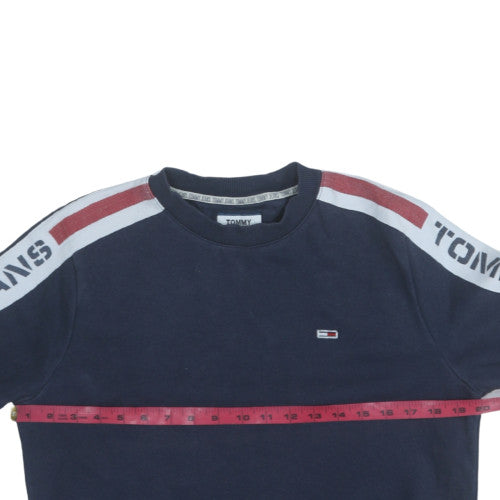 Tommy Jeans Men's Blue Logo Crew Neck Sweatshirt Size S