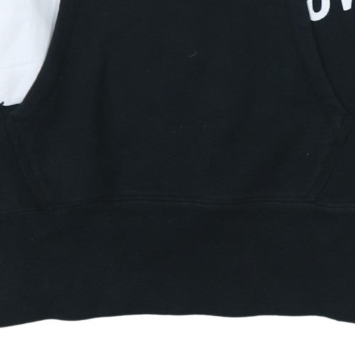 Nike Womens Black Pullover Hoodie Medium Standard Fit Cotton Sweatshirt