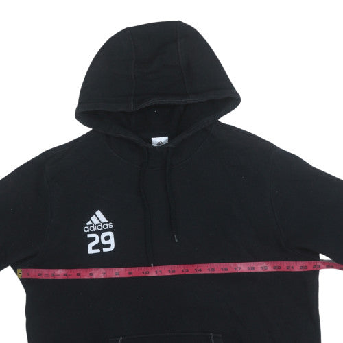 Adidas Men's Black Pullover Hoodie L Sports Fleece Sweatshirt