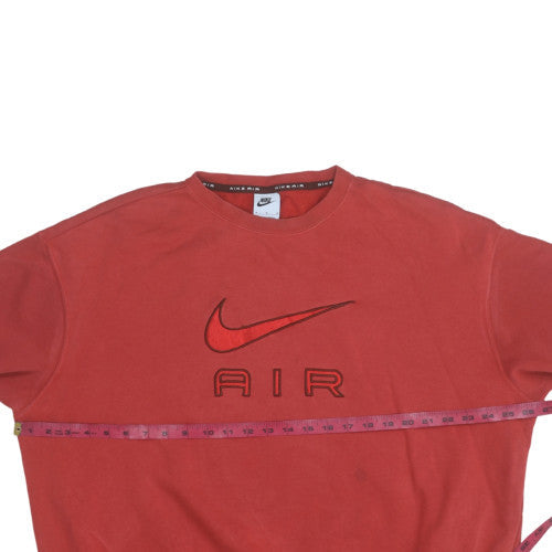 Nike Womens Red Air Crew Neck Pullover Sweatshirt M