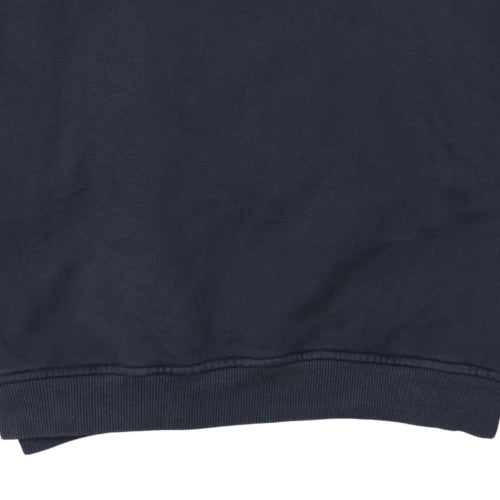 FILA Men's Blue Pullover Hoodie M Embroidered Logo Sportswear