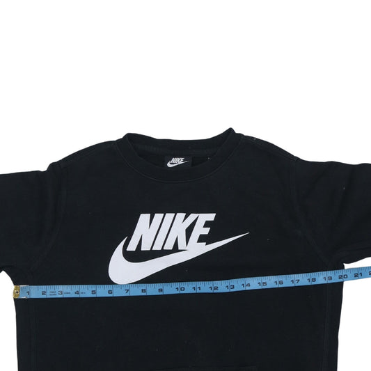 Nike Boys Black XL Sweatshirt Crew Neck Fleece Pullover Logo Print