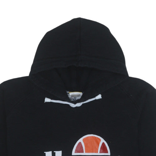 Ellesse Mens Black L Pullover Hoodie Logo Fleece Sweatshirt