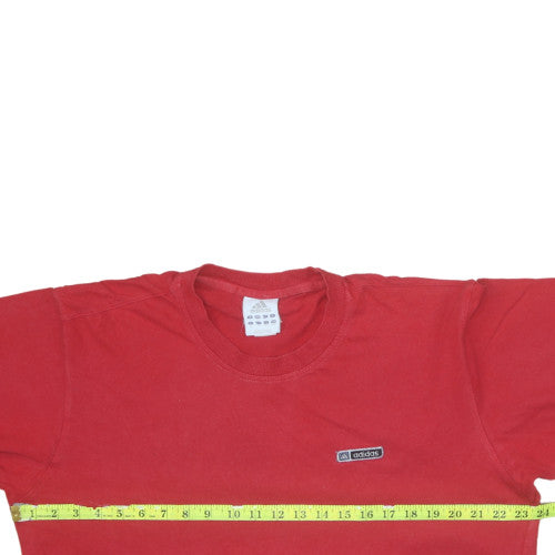 Adidas Mens Red Vintage Sports Logo T-Shirt Size L