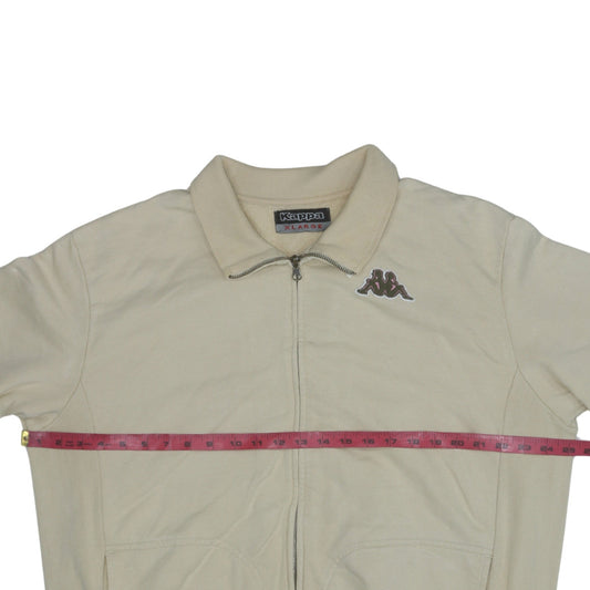 Kappa Men's Beige XL Track Jacket 100% Cotton Full Zip Retro Style
