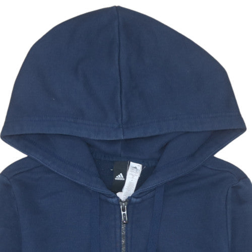 Additional view of Adidas Women's Navy Blue Full Zip Hoodie, size S, 8-10 Cotton Blend