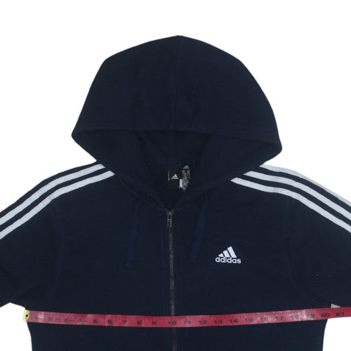 adidas Men’s Blue Full Zip Hoodie Small Fleece Sportswear