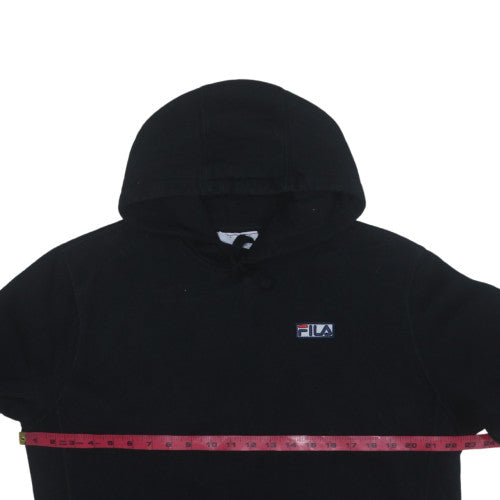 Fila Men’s Black Pullover Hoodie Size M Regular Fit Fleece Sweatshirt